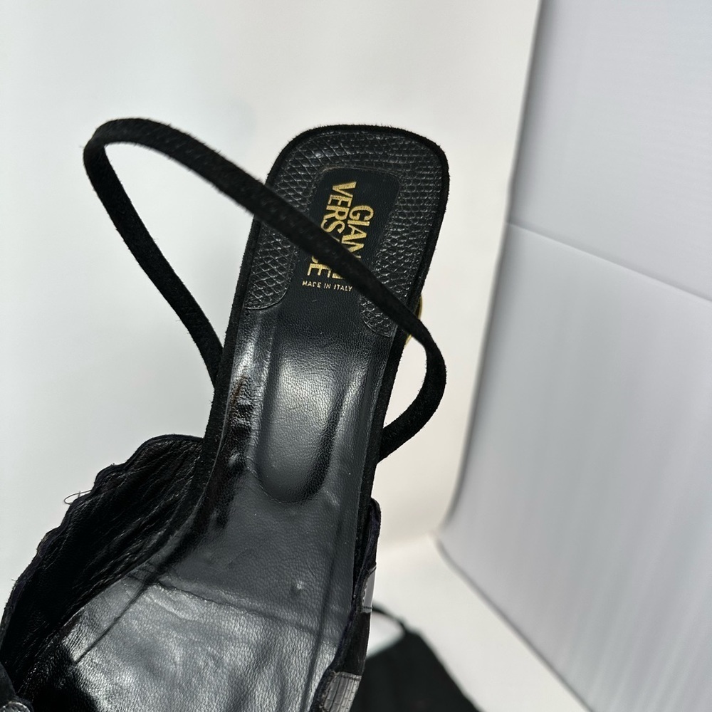 Gently Loved Authentic Giani Versace Leather and suede pointed Sling back Heels - Picture 9 of 9